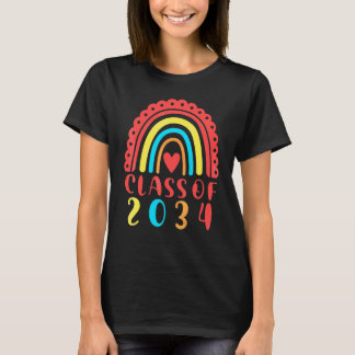Camiseta Turma De 2034 Pré-Escola Jardim De Infância Arco-Í
