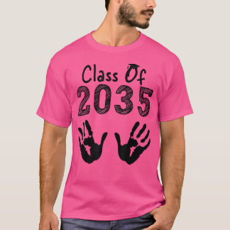 Camiseta Turma de 2035 Cresça Comigo Impressão da Mão Pré-K