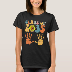 Camiseta Turma De 2035 Cresça Comigo Impressão Da Mão Pré K