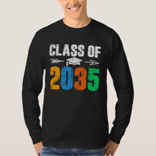 Camiseta Turma de 2035 Primeiro Dia de Formatura Escolar