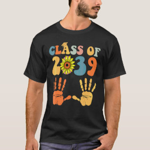 Camiseta Turma De 2039 Cresça Comigo Impressão Da Mão Pré K