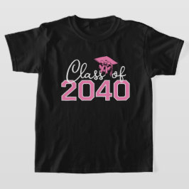 Camiseta Turma de 2040 Cresça Comigo Graduação Laço Rosa