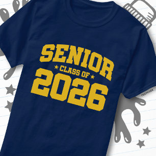 Camiseta Turma de Formatura de 2026 Gold Graduação Bold Min