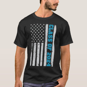 Camiseta Turma de Graduação de 2024 Vintage Bandeira Americ