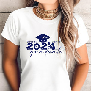 Camiseta Turma de Graduados Personalizada de 2024 Azul Mari