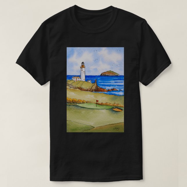 Camiseta Turnberry Lighthouse e Ailsa Craig (Frente do Design)