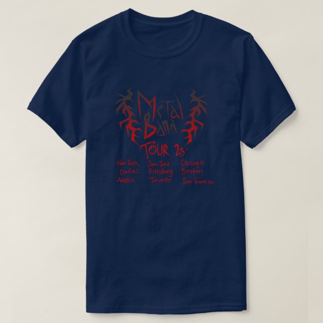 Camiseta Turnê da banda de metal (Frente do Design)