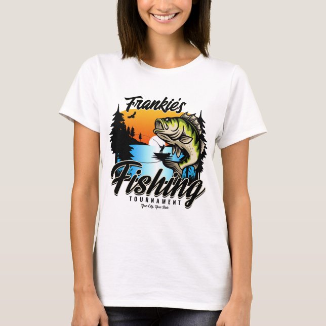 Camiseta Turnê de Pesca Personalizada Truta de Anglas de Pe (Frente)