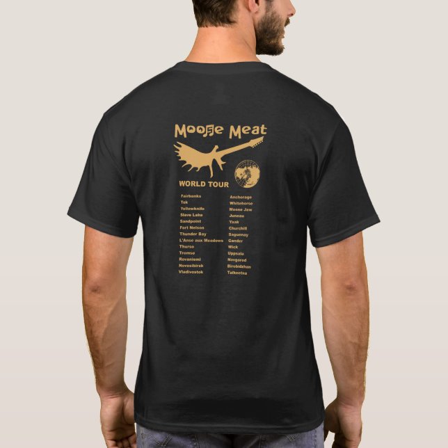 Camiseta Turnê Mundial da Banda Moose Meat (Verso)