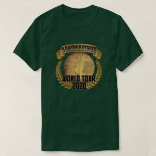 Camiseta Turnê mundial do Coronavirus com datas de turnê