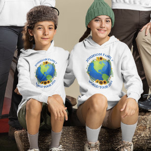 Camiseta Turnê mundial personalizado sobre a Terra em Crian