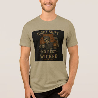 Camiseta Turno da Noite 31 de Outubro Esqueleto de Hallowee