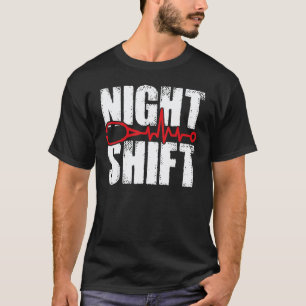 Camiseta Turno Noturno Raça Diferente Estetoscópio Enferme