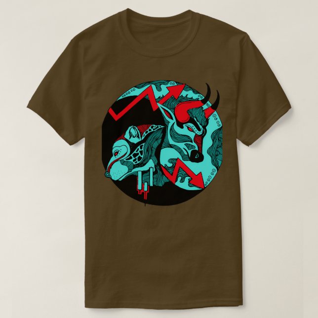Camiseta Turqred Bull and Bear (Frente do Design)