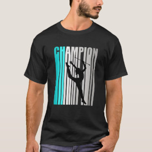 Camiseta Turquesa Campeão de Ginástica Rítmica Retro Desenh