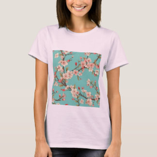 Camiseta Turquesa de Flor Fashiável