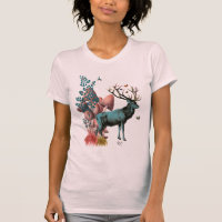Turquesa Deer na Floresta Mushroom