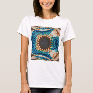 Camiseta Turquesa Dourada Sun Sudoeste Arte