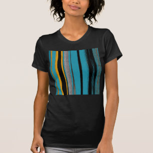 Camiseta Turquesa E Negra - Abstrato