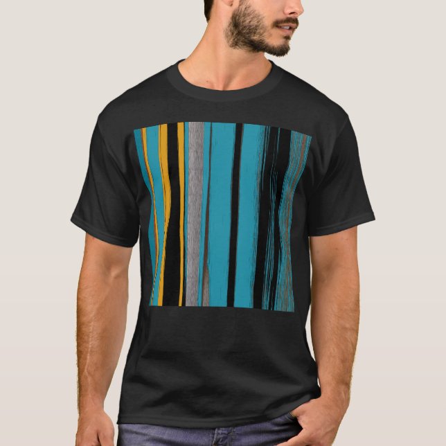 Camiseta Turquesa E Negra - Abstrato (Frente)