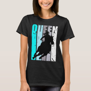 Camiseta Turquesa Garçonete Rainha Rodeo Mulheres Barrel Ra