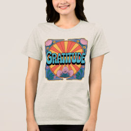 Camiseta Turquesa Gratidão Art Nouveau Oatlight