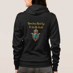 Camiseta Turquesa Terceiro Olho Hamsa Zíper
