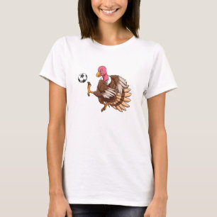 Camiseta Turquia: Ação de Graças à Turquia Jogando Futebol 