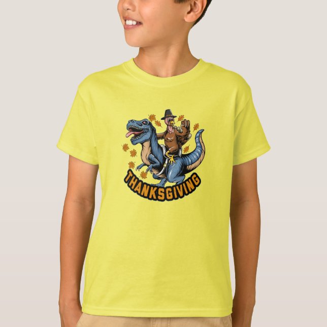 Camiseta Turquia Andando por um Tiranossauro T-rex (Frente)