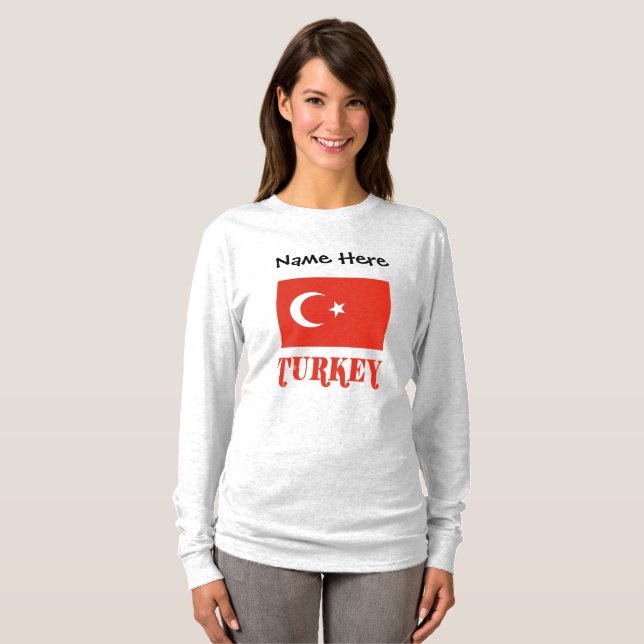 Camiseta Turquia - Bandeira Turca Personalizada (Frente Completa)