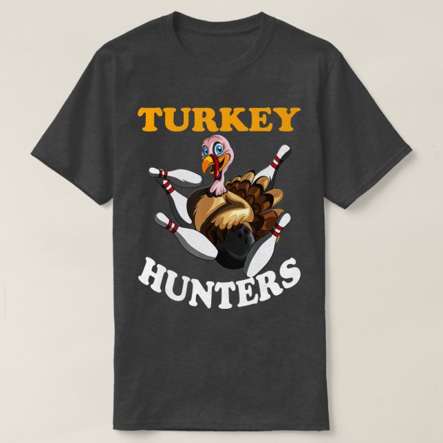Camiseta Turquia Caça Boliche de Ação de Graças Turquia Bah (Frente do Design)