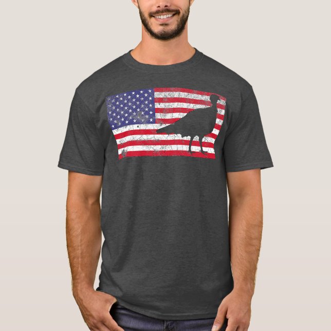 Camiseta Turquia caçando bandeira americana USA 4º De Julho (Frente)