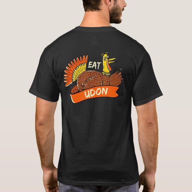 Camiseta Turquia come Udon Ação de Graças Noodles Japoneses (Verso)