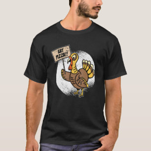Camiseta Turquia Comeu Pizza Adulto Vegan Kids Ação de Gr