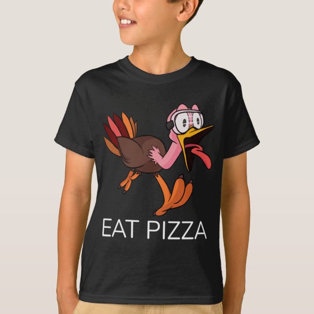Camiseta Turquia Comeu Pizza Men Mulheres Criança Vegan Veg (Frente)