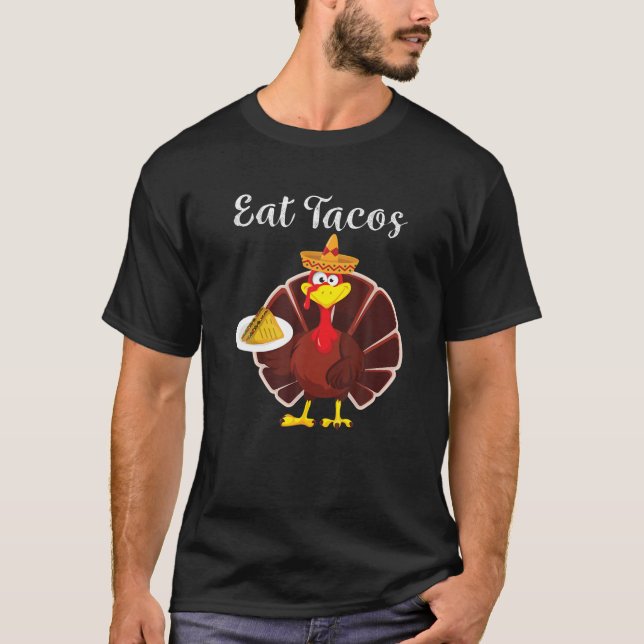 Camiseta Turquia Comeu Tacos Engraçado Mexicano Sombrero Th (Frente)