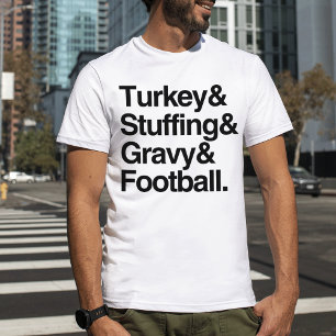 Camiseta Turquia e Estúdio e Ação de Graças de Gravy e Fute