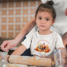 Camiseta Turquia e Pumpkins em Ação de Graças de Aquarela