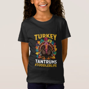 Camiseta Turquia e Tantrums Toddler Dia de Ação de Graças