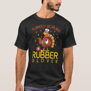Camiseta Turquia esfrega luvas de borracha no dia de graças