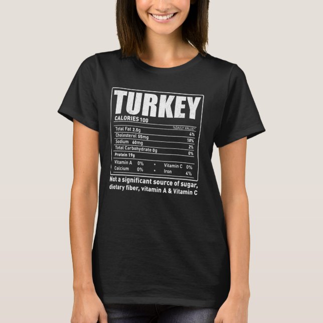 Camiseta Turquia Fala Ingredientes - Família Engraçada De F (Frente)