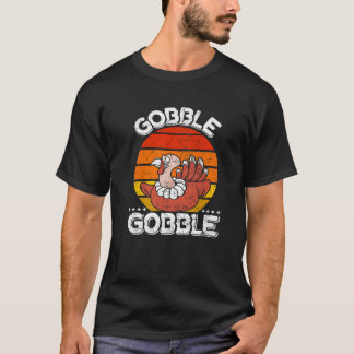 Camiseta Turquia Feliz Dia de Ação de Graças Gobble Gobble 