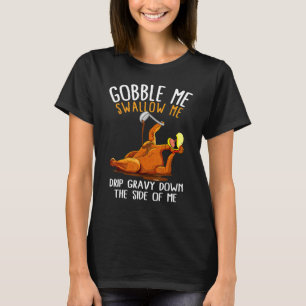 Camiseta Turquia Feliz Dia de Ação de Graças Gobble Me Engo