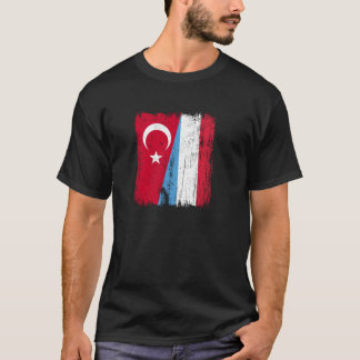 Camiseta Turquia Luxemburgo Metade Bandeira Turca Luxemburg