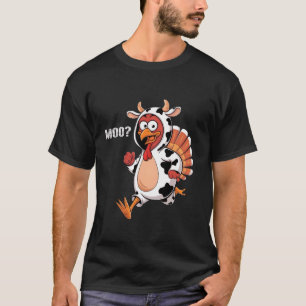 Camiseta Turquia Moo Engraçado Ação De Graças A Turquia Ves