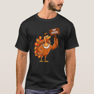 Camiseta Turquia Pilgrim Come Pizza Adulto Vegan Kids Thank