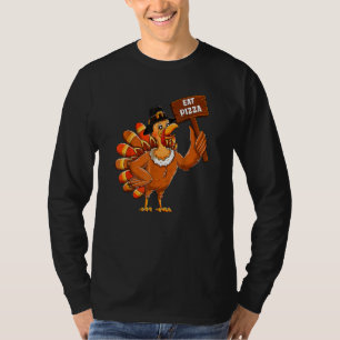 Camiseta Turquia Pilgrim Come Pizza Adulto Vegan Kids Thank