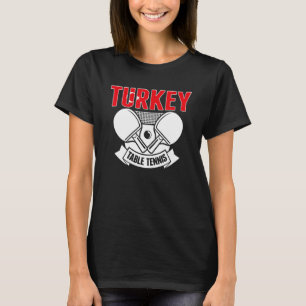 Camiseta Turquia Ping Pong - Orgulhoso Tênis de Mesa turco