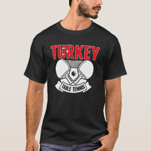 Camiseta Turquia Ping Pong - Orgulhoso Tênis de Mesa turco