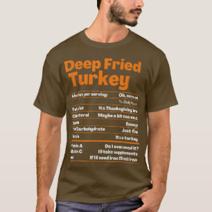 Camiseta Turquia Profunda Fatos Nutricionais De Ação De Gra